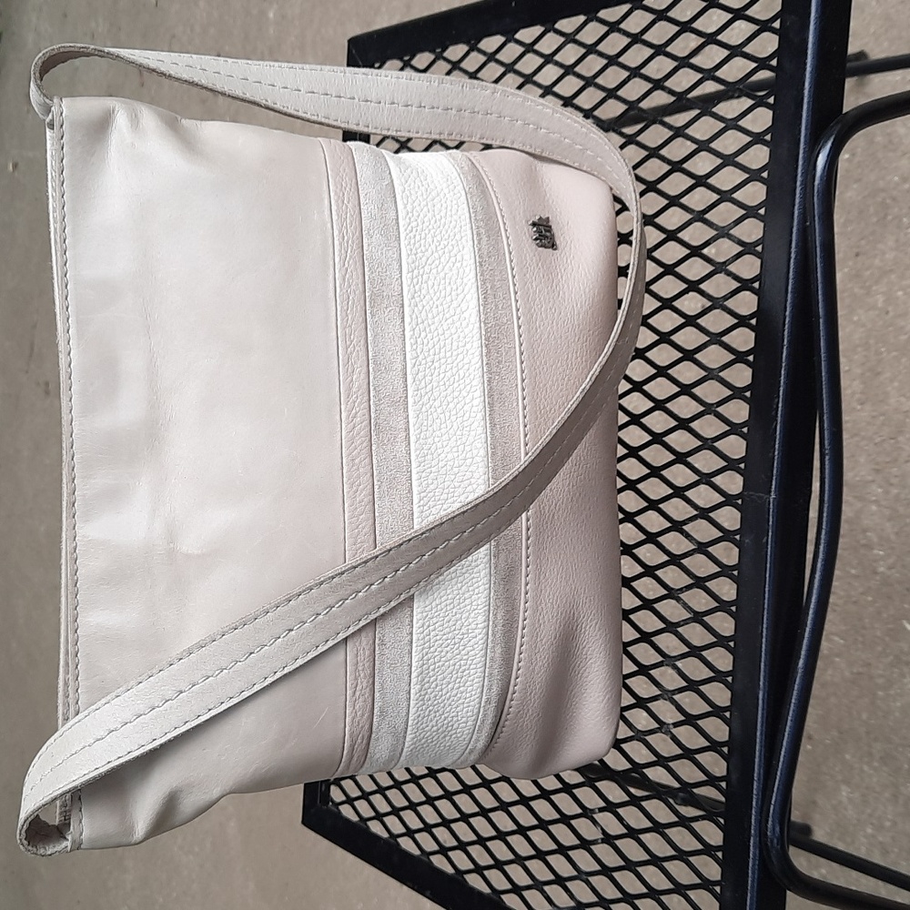 The Sak De Young Hobo bag, truffle stripe/silver, leather shoulder handbag